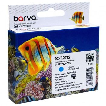 Картридж Epson T2712 27XL (C13T27124020) 1100 c, Cyan (IC-T2712) BARVA