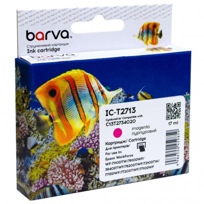 Картридж Epson T2713 27XL (C13T27134020) 1100 c, Magenta (IC-T2713) BARVA