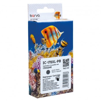 Картридж HP 178XL (CB317HE/CB322HE) 300c, Photo black (IC-178XL-PB) BARVA