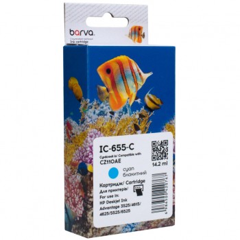 Картридж HP 655 (CZ110AE) 770 c, Cyan (IC-655-C) BARVA