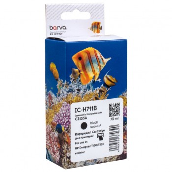 Картридж HP 711 (CZ129A/CZ133A) 73 мл, black (IC-H711B) BARVA
