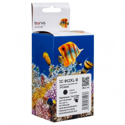 Картридж HP 912XL (3YL80AE/3YL84AE) 1100 c, Black (IC-912XL-B) BARVA