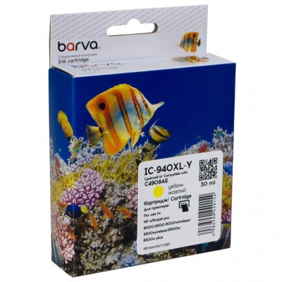 Картридж HP 940XL (C4909AE) 1400 c, Yellow (IC-940XL-Y) BARVA