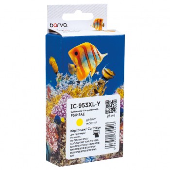 Картридж HP 953XL (F6U14AE/F6U18AE) 1600 c, Yellow (IC-953XL-Y) BARVA