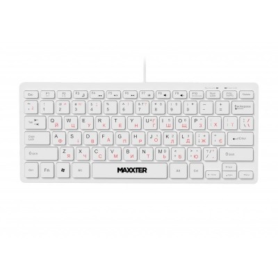 Клавіатура Maxxter KBM-C01W-UA USB UA White (KBM-C01W-UA)