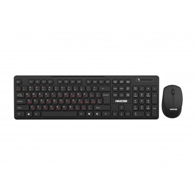 Комплект (клавіатура, миша) Maxxter KMS-WCM-02B-UA Wireless UA Black (KMS-WCM-02B-UA)