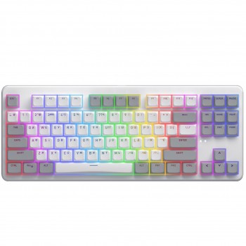 Клавіатура Hator Rockfall 3 Mecha TKL QMK/VIA Orange Wireless White (HTK851UA)