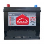 Акумулятор автомобільний NORVEGO ВЕСТА Asia EFB 65A +лів (1) (600 пуск)