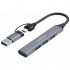 USB-хаб Canyon hub DS-02 4in1 USB-A/C Grey (CNS-TDS02G)