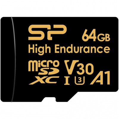 Карта пам'яті 64GB microSDXC class 10 UHS-I U3 V30 A1 High Endur Silicon Power (SP064GBSTXDV3V1HSP)