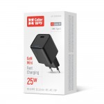 Зарядний пристрій ColorWay GaN Mini 25W PD Port PPS USB-C Black (CW-CHS052PD-BK)