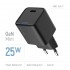 Зарядний пристрій ColorWay GaN Mini 25W PD Port PPS USB-C Black (CW-CHS052PD-BK)