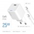 Зарядний пристрій ColorWay GaN Mini 25W PD Port PPS USB-C White (CW-CHS052PDC-WT) + кабель USB Type-C