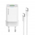 Зарядний пристрій ColorWay GaN Mini 30W PD Port PPS USB (Type-C PD + USB QC4.0) White (CW-CHS053PDC-WT) + кабель USB Type-C