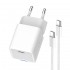 Зарядний пристрій ColorWay GaN Mini 30W PD Port PPS USB-C White (CW-CHS054PDC-WT) + кабель USB Type-C