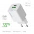 Зарядний пристрій ColorWay GaN Mini 35W PD Port PPS USB (Type-C PD + USB QC4.0) White (CW-CHS055PD-WT)