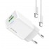 Зарядний пристрій ColorWay GaN Mini 35W PD Port PPS USB (Type-C PD + USB QC4.0) White (CW-CHS055PDC-WT) + кабель USB Type-C