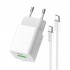Зарядний пристрій ColorWay GaN Mini 35W PD Port PPS USB (Type-C PD + USB QC4.0) White (CW-CHS055PDC-WT) + кабель USB Type-C