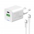 Зарядний пристрій ColorWay GaN Mini 35W PD Port PPS USB (Type-C PD + USB QC4.0) White (CW-CHS055PDC-WT) + кабель USB Type-C