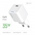 Зарядний пристрій ColorWay GaN Mini 35W PD Port PPS USB-C White (CW-CHS056PD-WT)