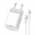 Зарядний пристрій ColorWay GaN Mini 35W PD Port PPS USB-C White (CW-CHS056PDC-WT) + кабель USB Type-C
