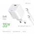 Зарядний пристрій ColorWay GaN Mini 35W PD Port PPS USB-C White (CW-CHS056PDC-WT) + кабель USB Type-C