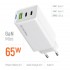 Зарядний пристрій ColorWay GaN Mini 65W PD Port PPS USB (USB-2C1A) White (CW-CHS058PD-WT)
