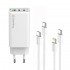 Зарядний пристрій ColorWay GaN Mini 65W PD Port PPS USB (USB-2C1A) White (CW-CHS058PDCL-WT) + кабель Type-C&Lightning
