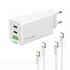 Зарядний пристрій ColorWay GaN Mini 65W PD Port PPS USB (USB-2C1A) White (CW-CHS058PDCL-WT) + кабель Type-C&Lightning