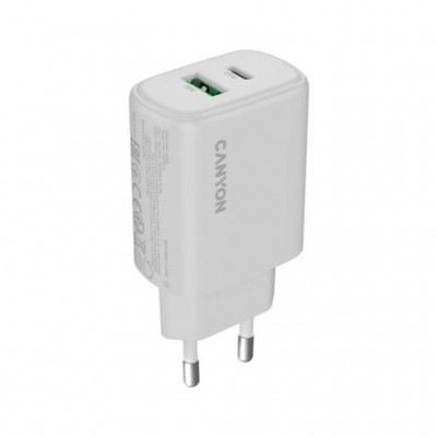 Зарядний пристрій Canyon OnCharge 250 25W 1xPD 1xQC EU White (CNE-CHA250-21)