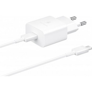 Зарядний пристрій Samsung 15W (1USBx3A) White (EP-T1510XWEGRU) + кабель Type-C