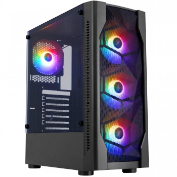 Корпус 1stPlayer D4-BK-4F1 Black без БЖ