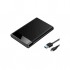 Кишеня Dynamode зовн. для 2.5" SATA/SSD HDD - USB 3.0, безгвинт. засувне кріплення, пластикова чорна