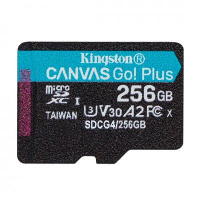 Карта пам'яті Kingston 256GB microSDXC сlass 10 UHS-I U3 V30 A2 Canvas Go Plus G4 (SDCG4/256GBSP)