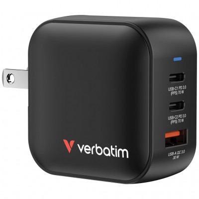 Зарядний пристрій Verbatim MiniGaN 70 W 3 ports (2xUSB-C/1xUSB-A) (32229)