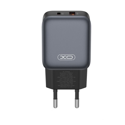 Зарядний пристрій XO L156 (1USB-С, 1USB, 3А) PD, QC 3.0 Black (L156.black)