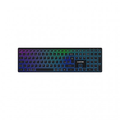 Клавіатура Canyon HKB-W11 Slim Dual Mode Wireless/Bluetooth RGB UA B (CNS-HBTK11B)