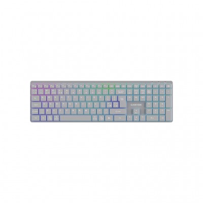 Клавіатура Canyon HKB-W11 Slim Dual Mode Wireless/Bluetooth RGB UA G (CNS-HBTK11G)