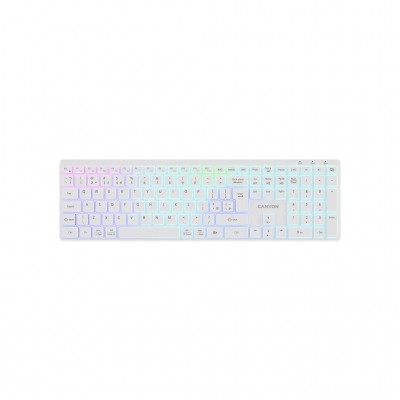 Клавіатура Canyon HKB-W11 Slim Dual Mode Wireless/Bluetooth RGB UA W (CNS-HBTK11W)