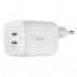 Зарядний пристрій Belkin 65W 2хUSB-С GAN PD PPS white (WCH013VFWH)