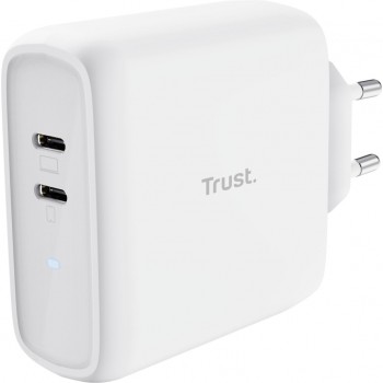 Зарядний пристрій Trust Maxo 65W 2xUSB-C PD white (25381_TRUST)