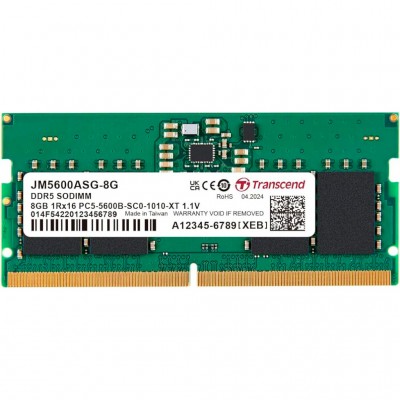 Пам'ять для ноутбука SoDIMM DDR5 8GB 5600 MHz Transcend JM5600ASG-8G