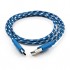 Кабель USB 2.0 AM to Type-C 2color nylon 1m blue Vinga (VCPDCTCNB31B)