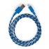 Кабель USB 2.0 AM to Type-C 2color nylon 1m blue Vinga (VCPDCTCNB31B)