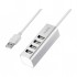 USB-хаб Hoco USB 2.0 to 4xUSB Line machine HB1 Silver (6957531038146)