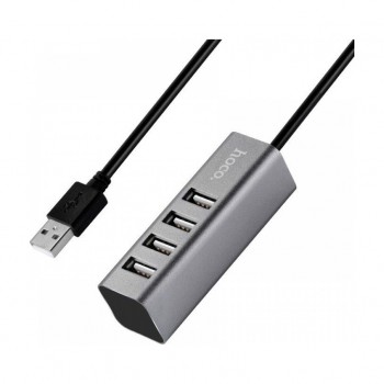 USB-хаб Hoco USB 2.0 to 4xUSB Line machine HB1 Tarnish (6957531038139)