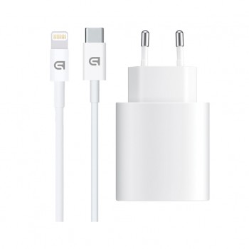 Зарядний пристрій Armorstandart AMHJ83 20W USB-C White + cable USB-C to Lightning (ARM77724)