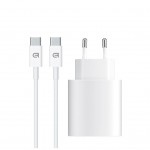 Зарядний пристрій Armorstandart AMHJ83 20W USB-C White + cable USB-C to USB-C (ARM77725)