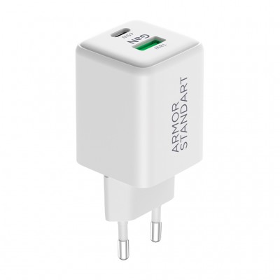 Зарядний пристрій Armorstandart AR372 45W GaN Type-C + USB White (ARM77550)