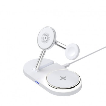 Зарядний пристрій Armorstandart Wireless Charging H101 3 in 1 Magnetic White (ARM78102)